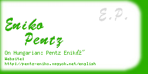 eniko pentz business card